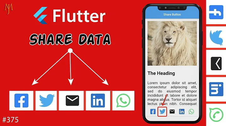 Flutter Tutorial - Create Social Share Buttons | Share Text, Link [2021] WhatsApp, Facebook, Twitter