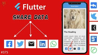 Flutter Tutorial - Create Social Share Buttons | Share Text, Link | WhatsApp, Facebook, Twitter screenshot 1