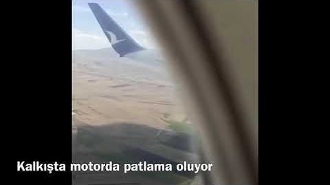 Kuş çarpması sonucu Motoru patlayan Anadolu Jet uçağı