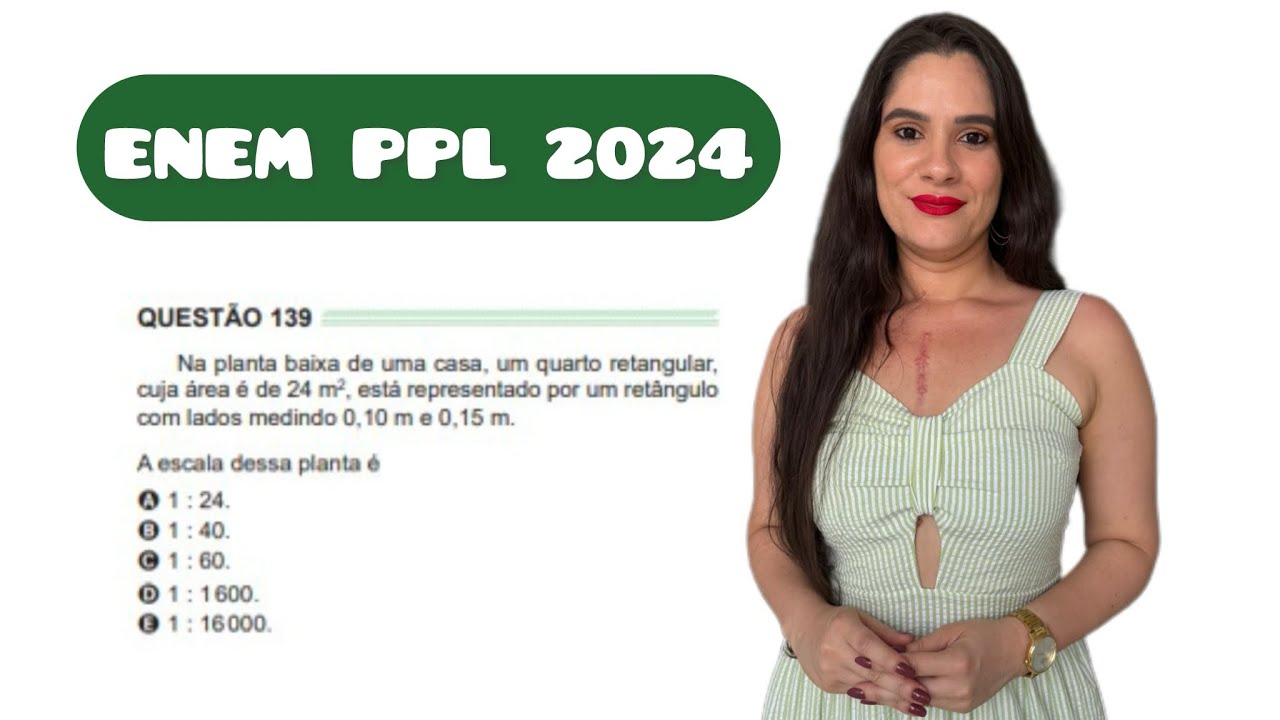 (ENEM PPL 2024) Na planta baixa de uma casa, um quarto retangular cuja área é de 24…