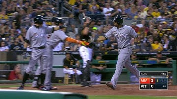 MIA@PIT: Scruggs slugs his first career home run