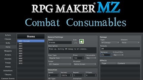 Consumable Combat Items - RPG Maker MZ tutorial