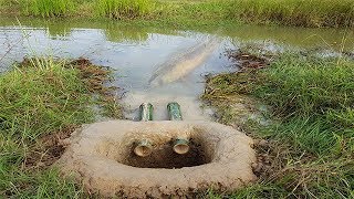 Two Bamboo Deep Hole Fish Trap -How To Catch Fish With Deep Hole Fish Trap By Two Boys