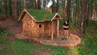 Craft Woodworking to Build an Underground Log Cabin to Survive in the Wild, Catch and Cook