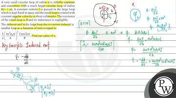 A very small circular loop of radius \( a \) is initially coplanar and concentric with a much la...