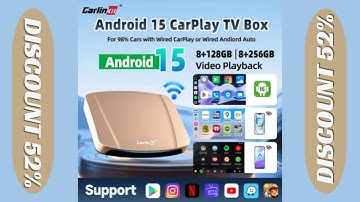 8+256G Carlinkit Android 15 AI Box 5G Wireless Carplay Car Streaming Box