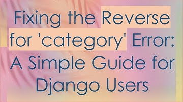 Fixing the Reverse for 