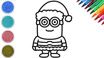 Minion Drawing Tutorial | Easy Christmas Drawing for Kids
