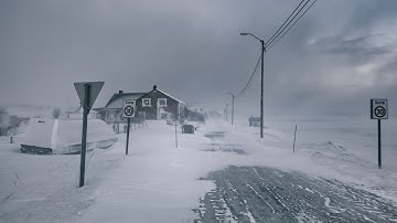 Norway Blizzard Relaxing Winter Snowy Drive Tour. Heavy Snow Storm & Ice Roads, Ambient ASMR sounds