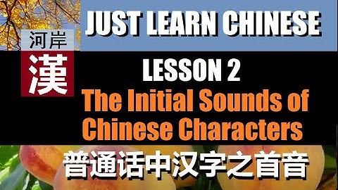 JLC Lesson 2. The Initial Sounds of Chinese Characters 【光学汉语】第二课 普通话中汉字之首音 #learnchinese