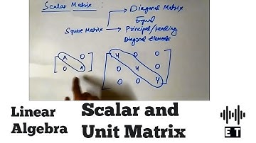Linear Algebra | Types of Matrix | Scalar and Unit Matrix