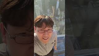 Walking in the sky! Vanderbilt tower, New York City. On the top of the glass floor, looking down!