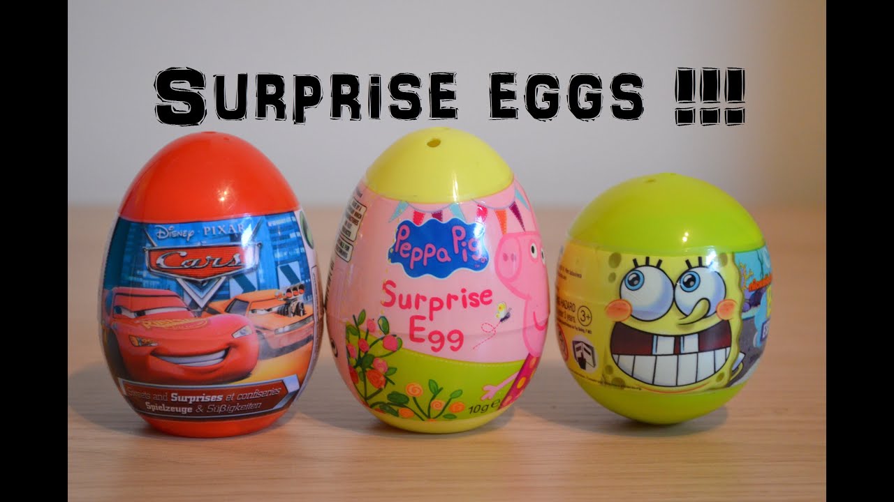 Disney Cars Peppa Pig SpongeBob Surprise egg Toys Reviews (HD)