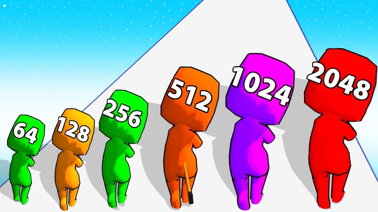 2048 Merge Run - Level Up Gun Max Level ASMR Satisfying Gameplay (2048 Gameplay)