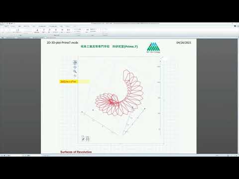 Mathcad Prime 7 Plot-9 ( Plot of rotational shapes of 2D and 3D. Complete. )