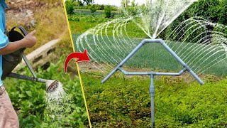 DIY garden sprinkler from PVC pipes for wife | Sprinkler ideas