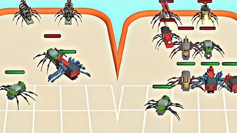 Merge Spider Train - Gameplay New Mobile Games 1-3 (android,iOS)