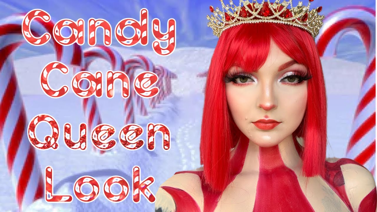 Candy Cane Queen Makeup Look Using Amazon Body Paint CCbeauty
