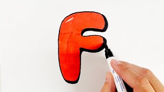 How to Draw a Bubble Letter 'F'
