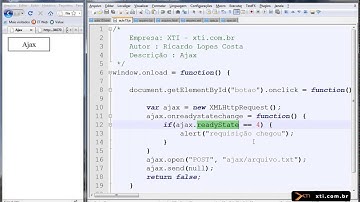 Universidade XTI - Curso Online JavaScript - Aula 45 - Ajax Introdução e Acesso a TXT, HTML, XML