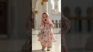 A Chubby Baby Girl, Wearing A Short-Sleeved Modest Muslim Baby Dress