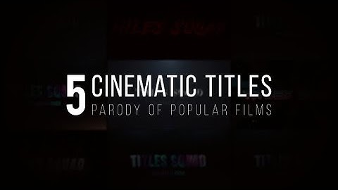 Intro Cinematic Titles After Effects Templates