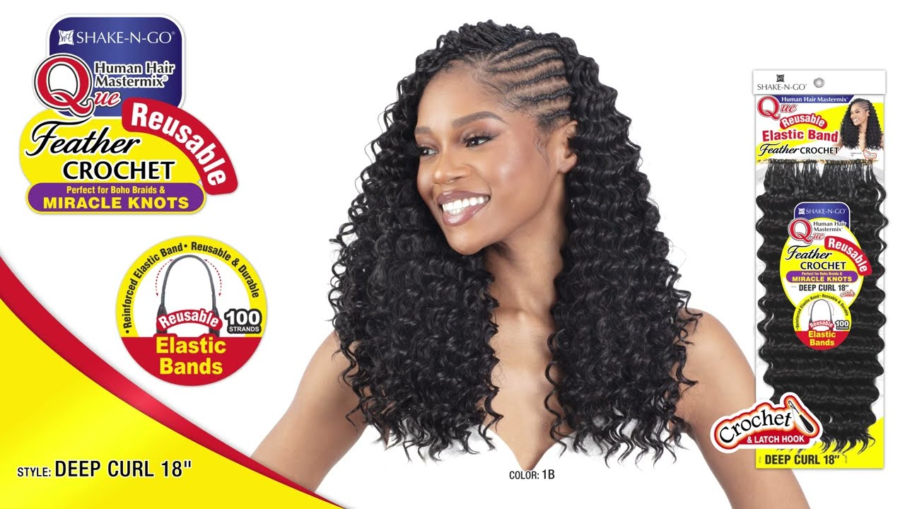 メーカー特注品☆クロカゲXT装着☆やさしめヘッド☆XR16 Sake-N-Go Human Hair Master Mix Crochet Braids Que Feather Crochet
