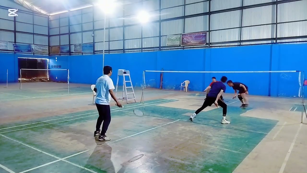 Badminton tournament at morning time big match with badminton lovers 
