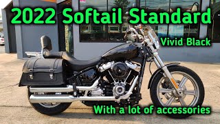 Softail Standard 2022 with a lot of accessories Walkaround Close up details+ Rev