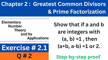 Number Theory | If (a, b) = 1 then (a + b, a − b) = 1 or 2 | Complete Proof Explained