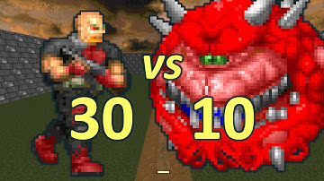 30 Sergeants vs 10 Cacodemons - Monster Infighting - Doom Retro Battles