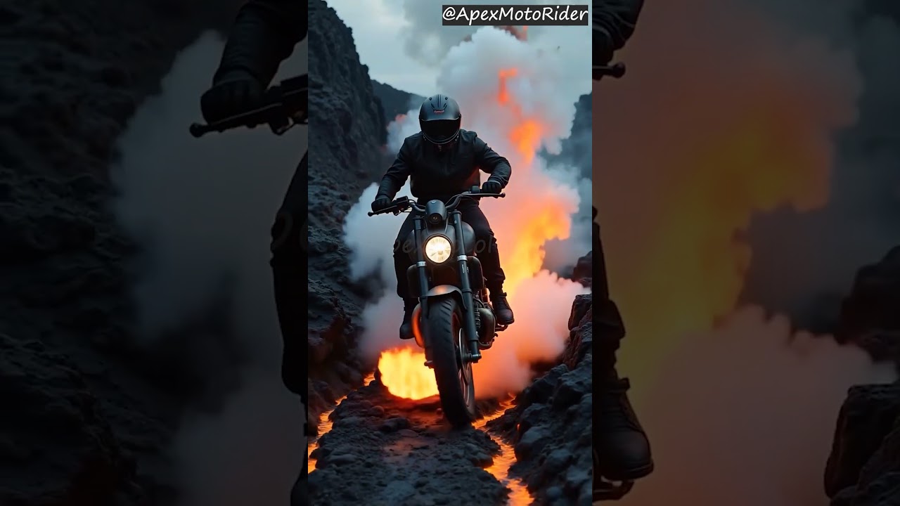 Cracked Lava Path 🌋 | 8K POV Ride Over Cooling Volcano Terrain 🏍️🔥 