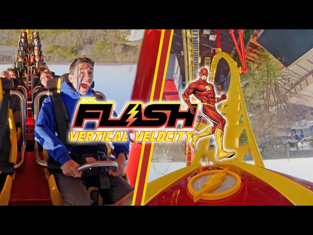 First Ride Reaction on THE FLASH: Vertical Velocity at Six Flags