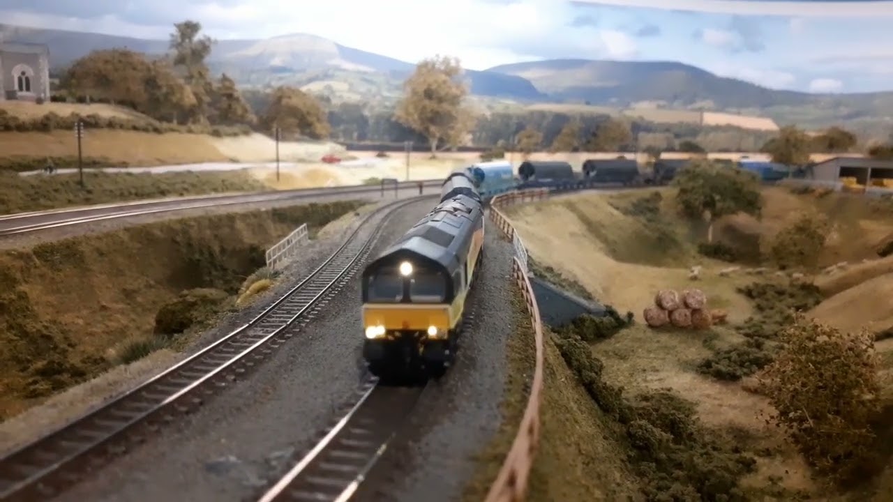 Lavington model railway. Freight train running session.