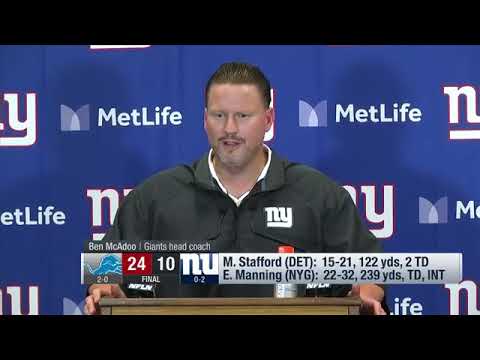 Ben McAdoo on Week 2 lost
