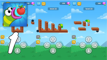 Wormeat - Apple Logic Puzzle Gameplay Walkthrough Part 1 - Level 1 ~ 13 (Android, IOS)