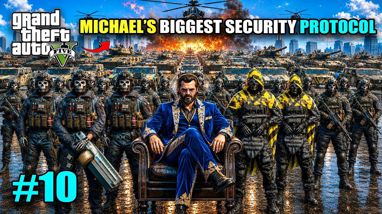 MICHAEL'S POWERFUL SECURITY PROTOCOL ON A SECRET ISLAND - GTA 5 GAMEPLAY