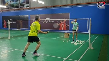 Seniors Forehand Cross Net Shot Badminton Training