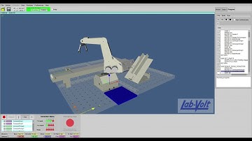 AMHS RoboCIM Robot 2 Pickup Tote from Conveyer Belt