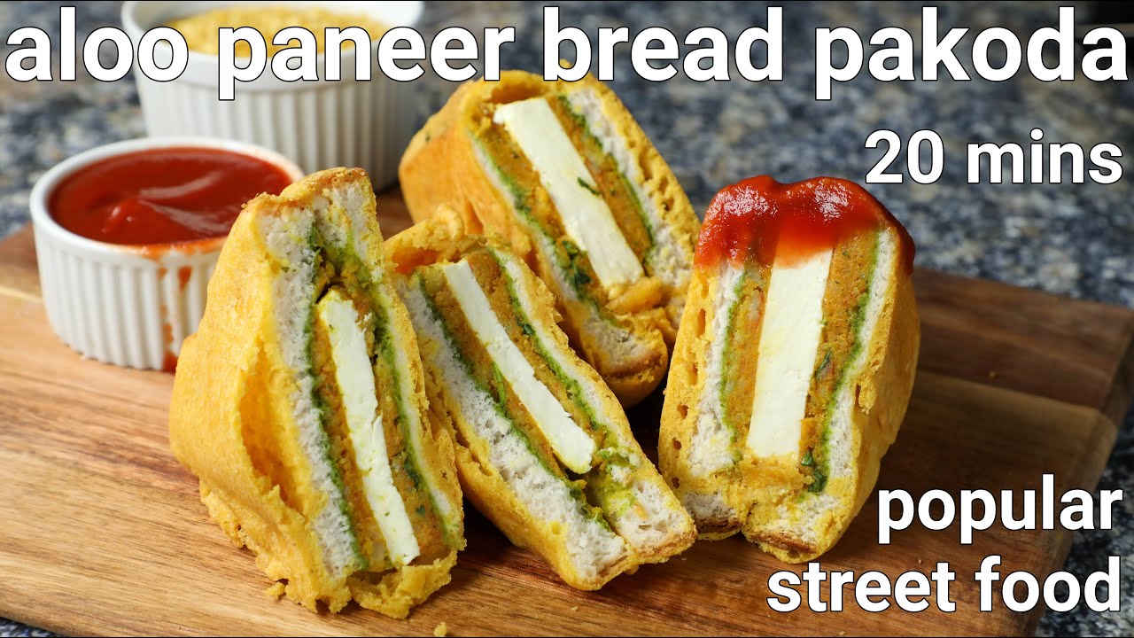 bread paneer pakora sandwich recipe | aloo paneer bread pakoda | bread paneer bajji recipe | Hebbar | Hebbars Kitchen