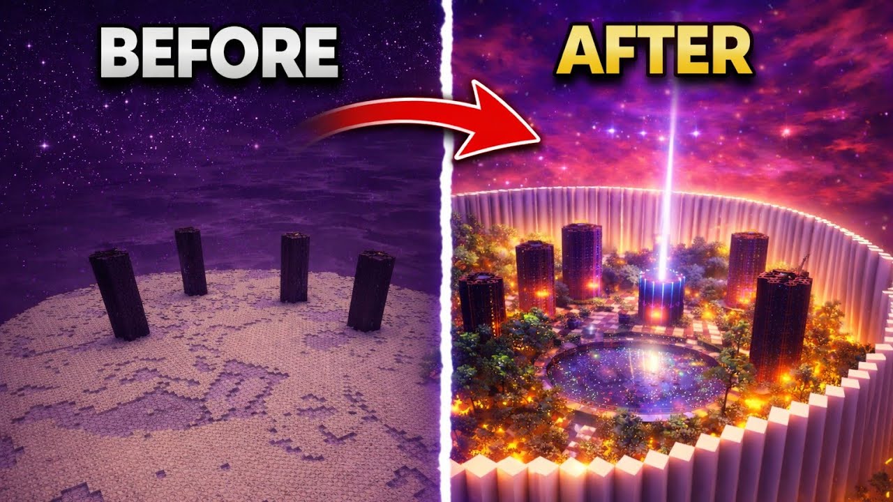 I TRANSFORMED the END in Hardcore Minecraft… (IMPOSSIBLE 😱) - YouTube
