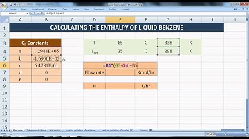 Excel for Chemical Engineers I 18 I Energy balance (2/5) [Calculating Enthalpy of ideal mixtures]