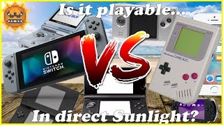 Nintendo Switch vs Gameboy vs mobile devices direct sunlight Test