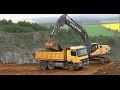 VOLVO EC 360 CL Excavator working in the  Stonebreaker area! Mercedes tipper 6x6