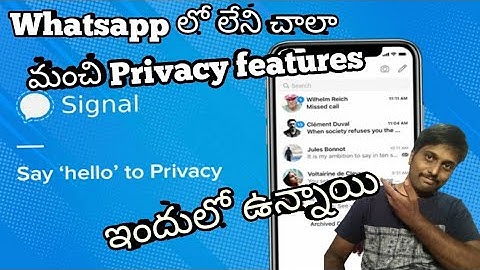 "Say Hello to your Privacy" Signal app Top 10 privacy features in Telugu ||