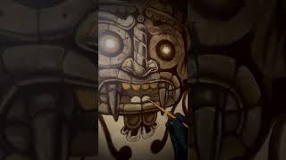 🔥Aztec Tláloc painting by Jesse Zarate #aztec #art #shorts #painting