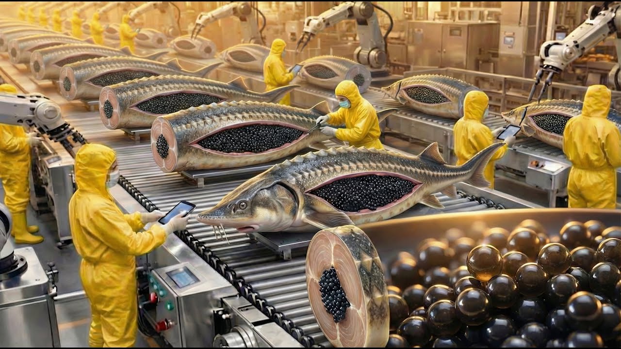 Inside the Factory: GIANT Fish Eggs to Luxury Caviar Process (Full Process)