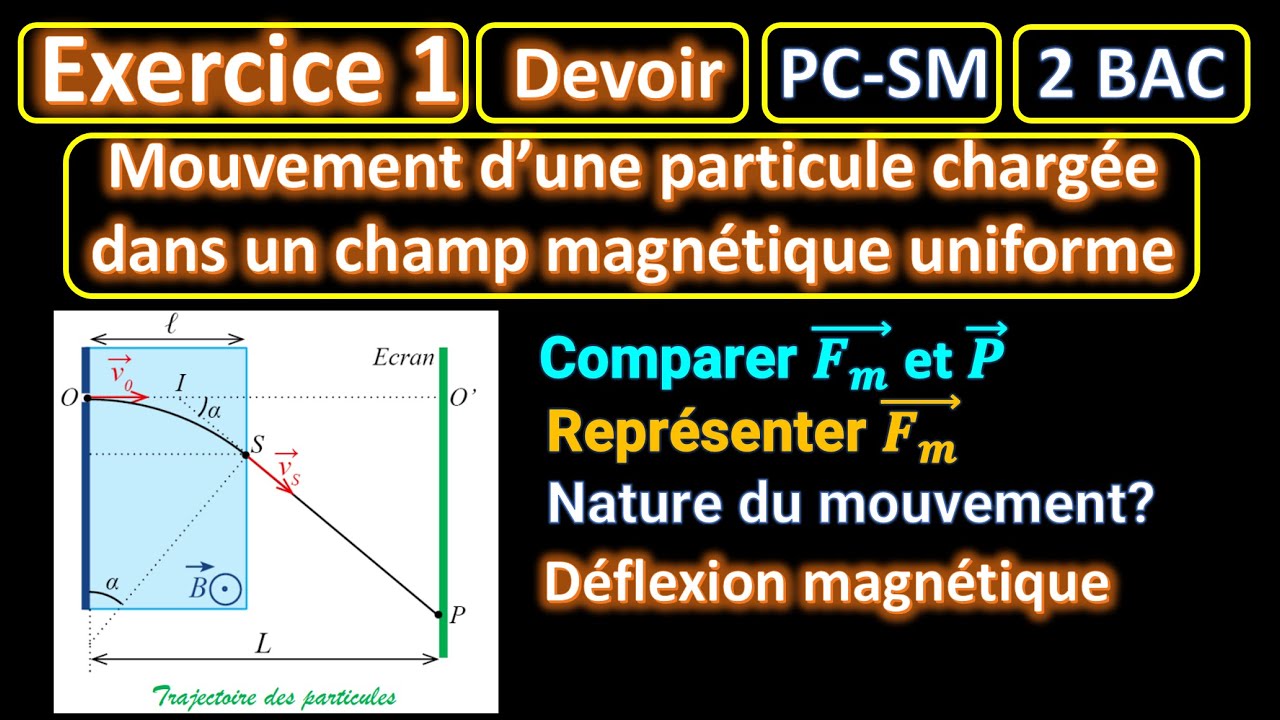 Exercice 1: Mouvement d'une particule chargée dans champ magnétique uniforme ||2 BAC||