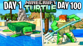 I Survived 100 Days As A Turtle In Minecraft