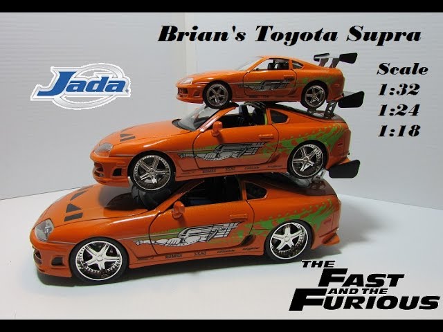 24 Scale White Jada Toys Fast & Furious Brians Toyota Supra DIE-CAST Car 1